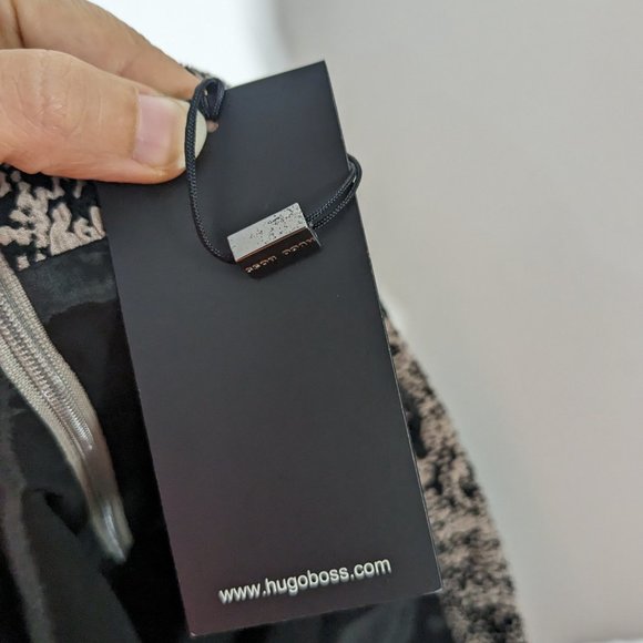 BNWT Boss By Hugo Boss Textured Vilori Pencil Skirt Beige Black Size 4 - Picture 5 of 6